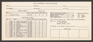 Primary view of object titled '[A basketball ticket application]'.