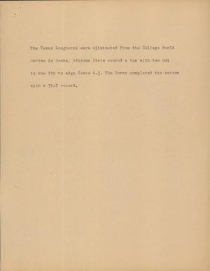 Primary view of object titled '[News Script: Texas Longhorns]'.