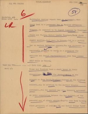 Primary view of object titled '[News Script: Nixon_Brezhnev]'.