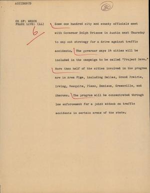 Primary view of object titled '[News Script: Accidents]'.