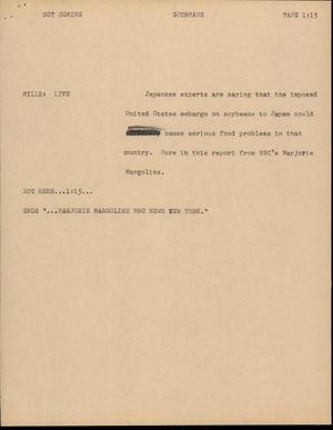 Primary view of object titled '[News Script: Soybeans]'.