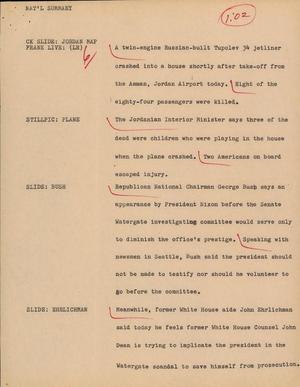 Primary view of object titled '[News Script: Nat' l summary]'.