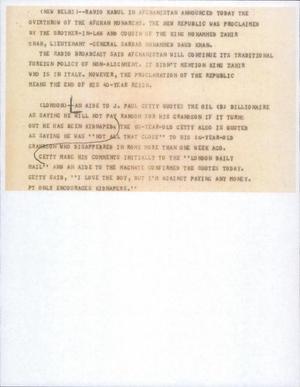 Primary view of object titled '[News Script: New Delhi]'.