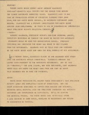 Primary view of object titled '[News Script: Hearings]'.