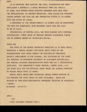 Primary view of object titled '[News Script: Coup]'.