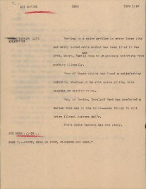 Primary view of object titled '[News Script: Cars]'.