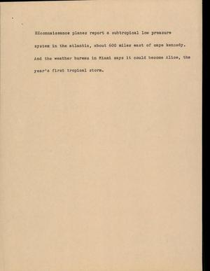 Primary view of object titled '[News Script: Cape Kennedy]'.