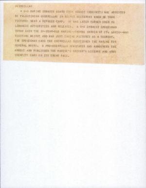 Primary view of object titled '[News Script: Guerrillas]'.