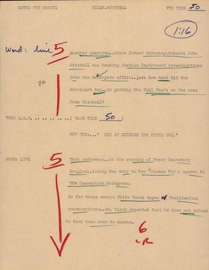 Primary view of object titled '[News Script: Nixon Mitchell]'.