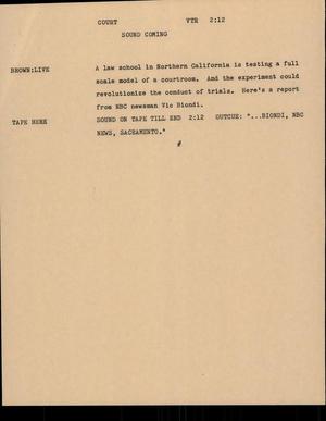Primary view of object titled '[News Script: Court]'.