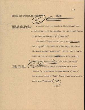 Primary view of object titled '[News Script: Beach]'.