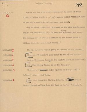 Primary view of object titled '[News Script: Fillers]'.