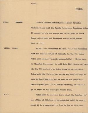 Primary view of object titled '[News Script: Helms]'.