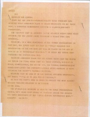 Primary view of object titled '[News Script: Radio TV and General]'.