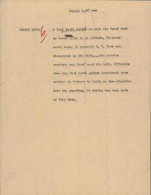 Primary view of object titled '[News Script: Police Fat]'.