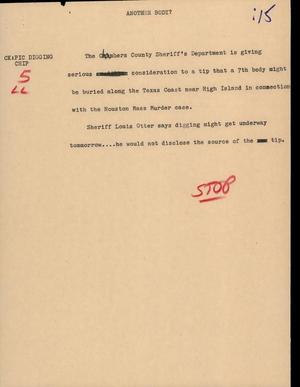 Primary view of object titled '[News Script: Another body]'.