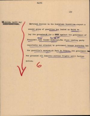 Primary view of object titled '[News Script: Haiti]'.