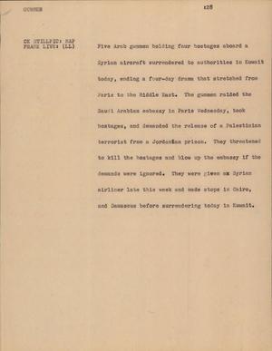 Primary view of object titled '[News Script: Gunmen]'.