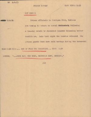 Primary view of object titled '[News Script: SOT Coming]'.