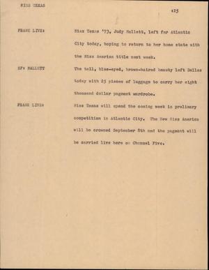 Primary view of object titled '[News Script: Miss Texas]'.