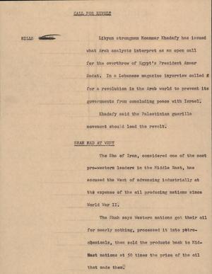 Primary view of object titled '[News Script: Call for Revolt]'.