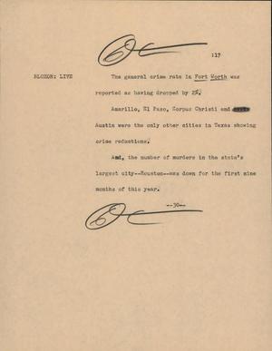 Primary view of object titled '[News Script: Crime]'.
