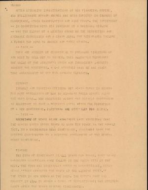 Primary view of object titled '[News Script: Hughes]'.