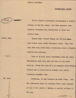 Primary view of object titled '[News Script: Skylab Christmas]'.