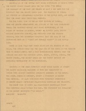 Primary view of object titled '[News Script: Geneva & Beirut]'.