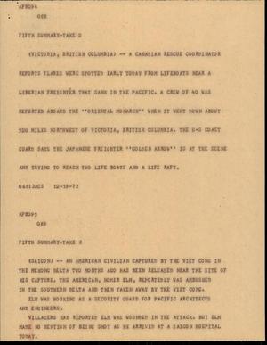 Primary view of object titled '[News Script: News]'.