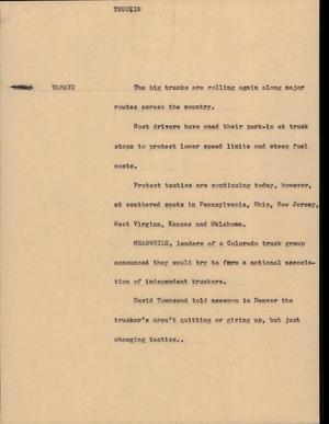 Primary view of object titled '[News Script: Truckin]'.