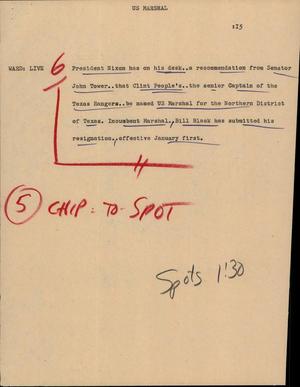 Primary view of object titled '[News Script: US Marshal]'.