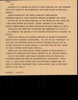 Primary view of object titled '[News Script: Meetings]'.