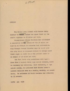 Primary view of object titled '[News Script: Citcons]'.