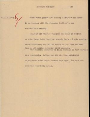 Primary view of object titled '[News Script: Shooting Fatality]'.