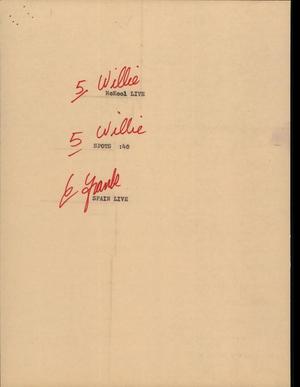Primary view of object titled '[News Script: Willie]'.