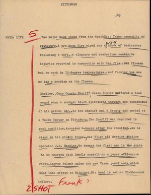 Primary view of object titled '[News Script: Pittsburg]'.