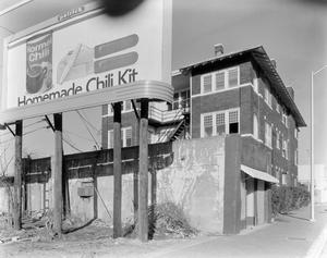 Primary view of object titled '[A billboard advertisement for Hormel Chili]'.