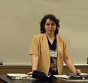 Primary view of object titled '[Kathy Dreyer at 2003 CPS training event]'.