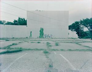 Primary view of object titled '[An abandoned drive-in theater lot]'.