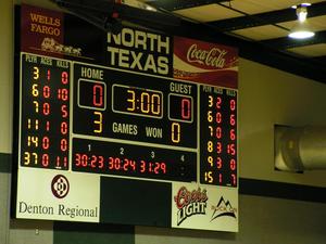 Primary view of object titled '[Scoreboard at the 2006 Sun Belt Conference]'.