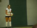Thumbnail image of item number 1 in: '[Brooke Engel prepares to serve volleyball]'.