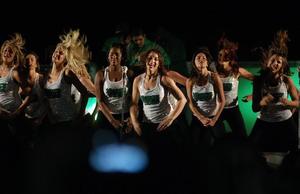 Primary view of object titled '[North Texas Dancers perform at 2009 Yell Like Hell event]'.