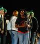 Primary view of [PBSO member holds eagle trophy at 2008 Yell Like Hell event]