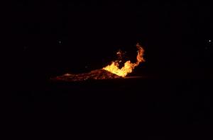 Primary view of object titled '[2013 Homecoming Bonfire dies down]'.