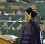 Photograph: [Nancy Footer speaks at UNT Fall 2011 Commencement]