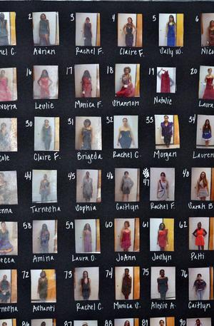 Primary view of object titled '[2011 Fashion at the Fountains model chart, 2]'.
