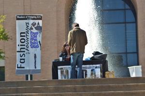 Primary view of object titled '[Fashion at the Fountains 2011 banner and ticket table]'.