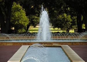 Primary view of object titled '[Library Mall fountains, 1]'.