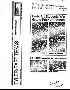 Primary view of object titled '[Forty Art Students Secure Grand Prize at Parade]'.